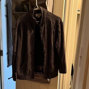 Alfred Dunner Black and White Knit Jacket